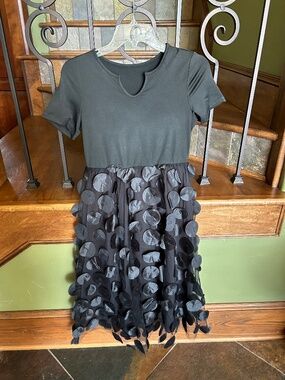 Black mixed media dress